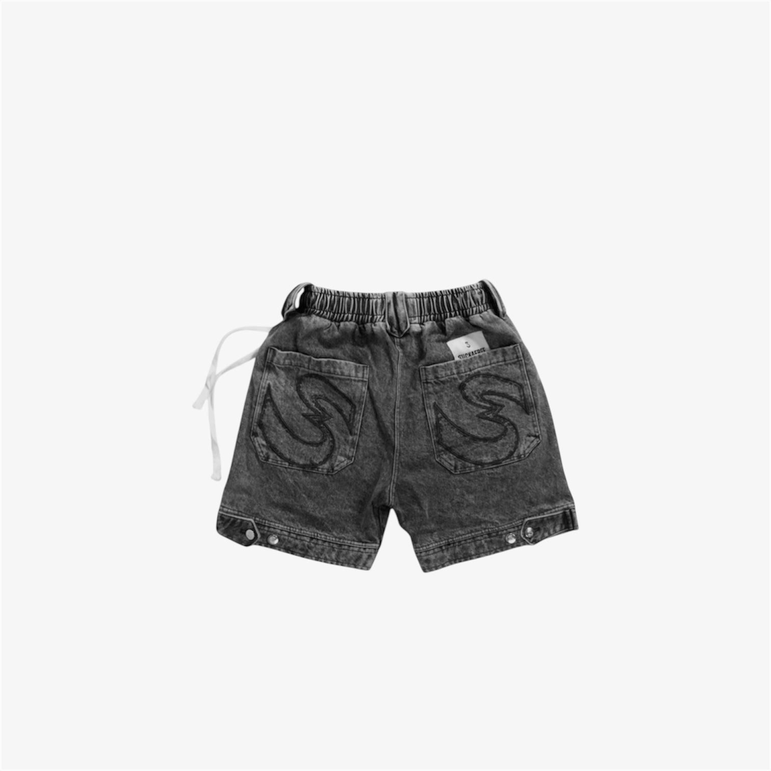 .S3V1 DARK GREY DENIM SHORTS