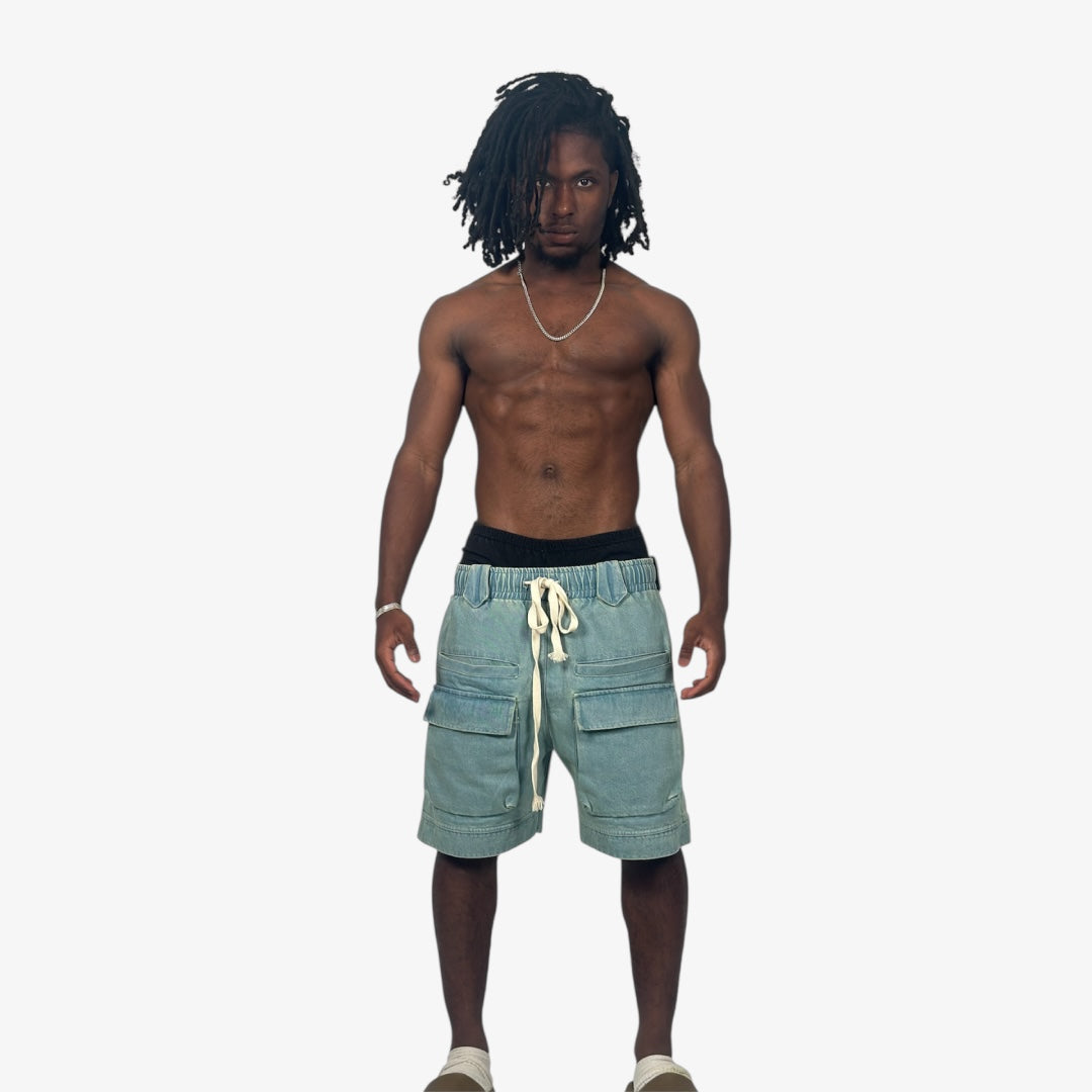 .S3V1 BLUE DENIM SHORTS