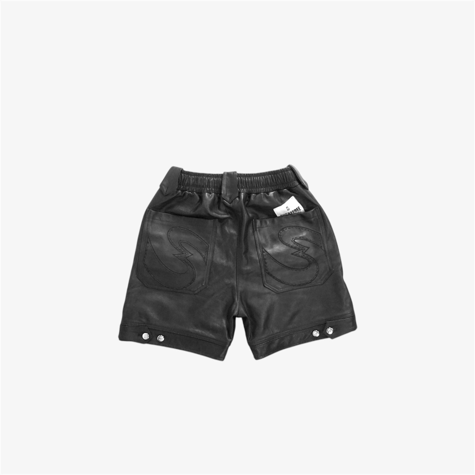 .S3V1 BLACK LEATHER SHORTS