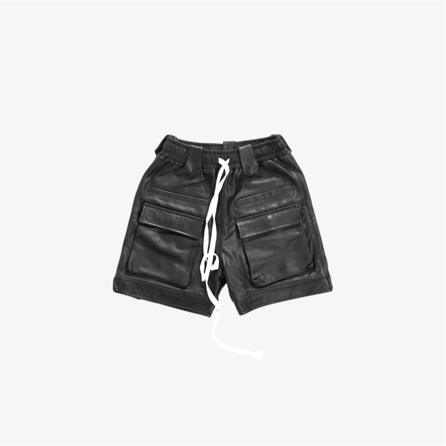 .S3V1 BLACK LEATHER SHORTS