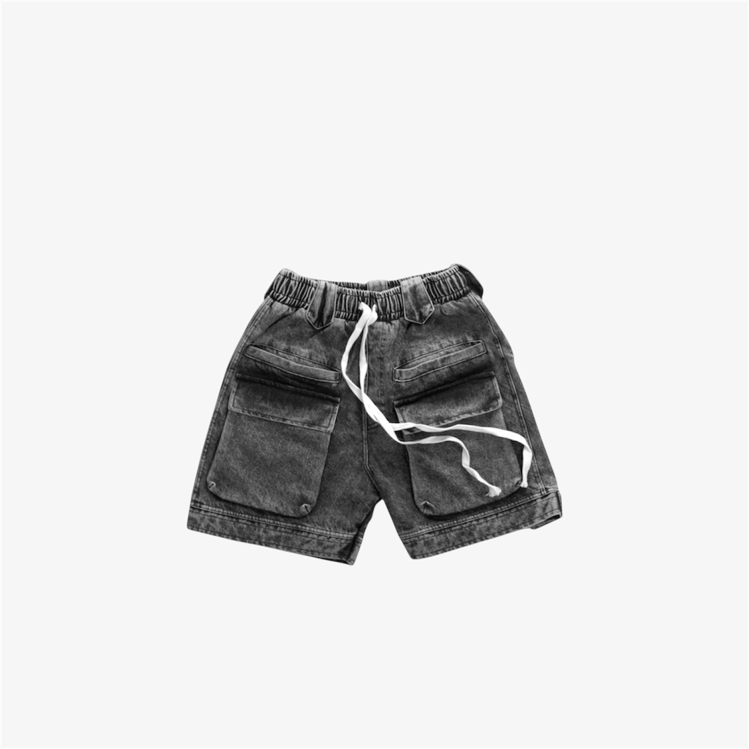 .S3V1 DARK GREY DENIM SHORTS