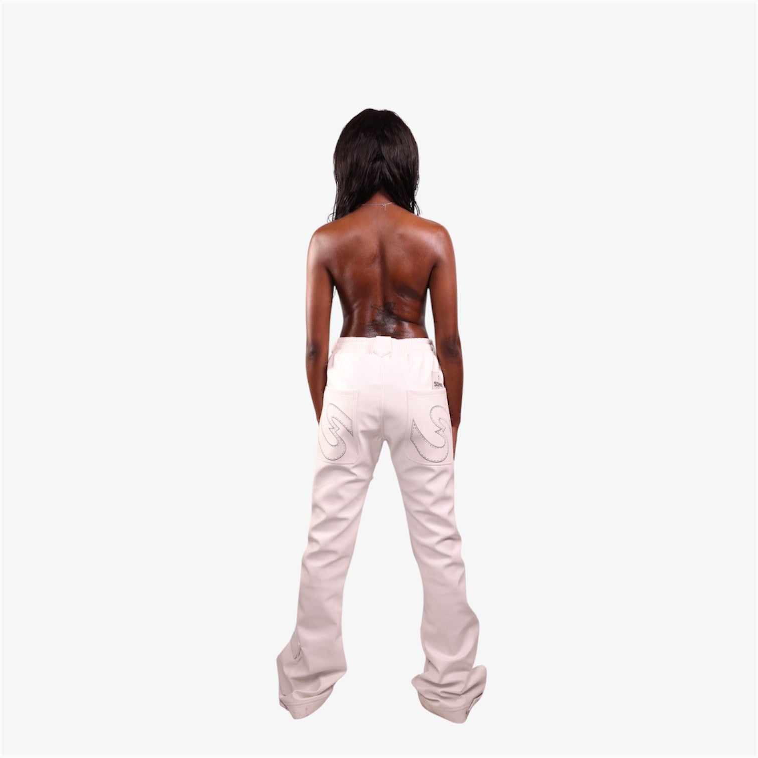 .S3V1 WHITE LEATHER TROUSERS
