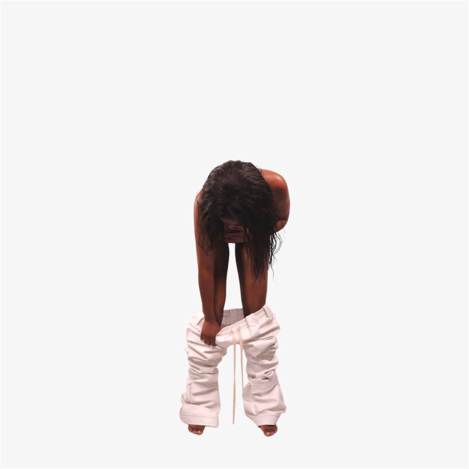 .S3V1 WHITE LEATHER TROUSERS