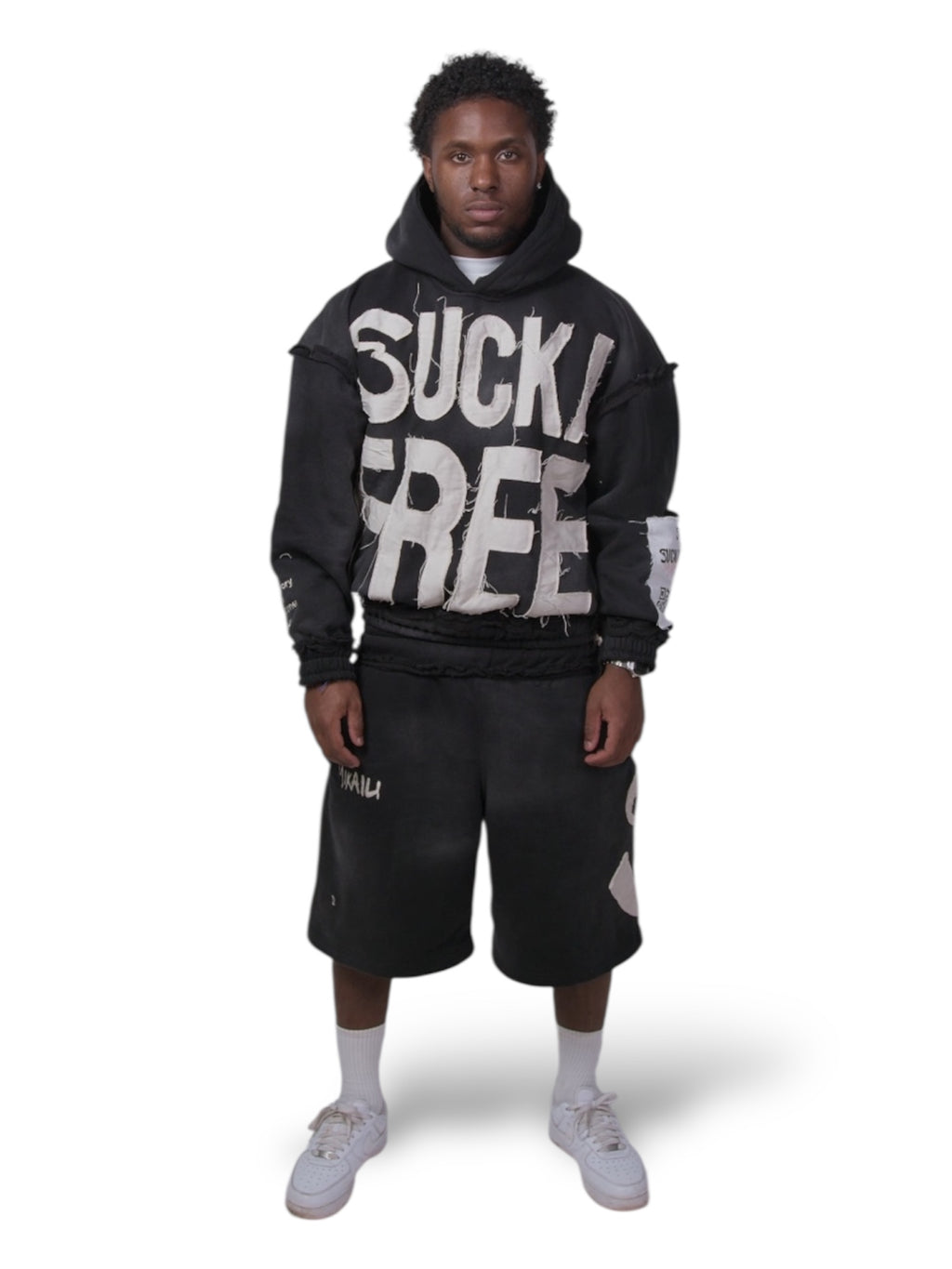 SUCKAFREE PULLOVER HOODIE + SHORTS TRACKSUIT