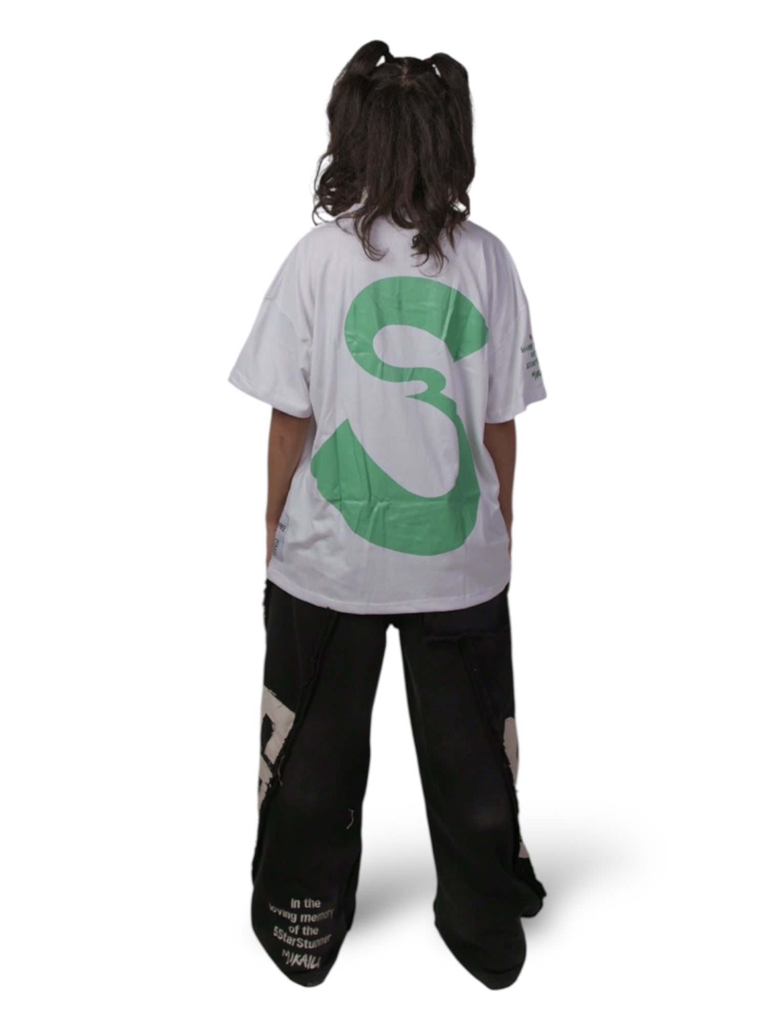 SUCKAFREE WHITE T-SHIRT GREEN PRINT