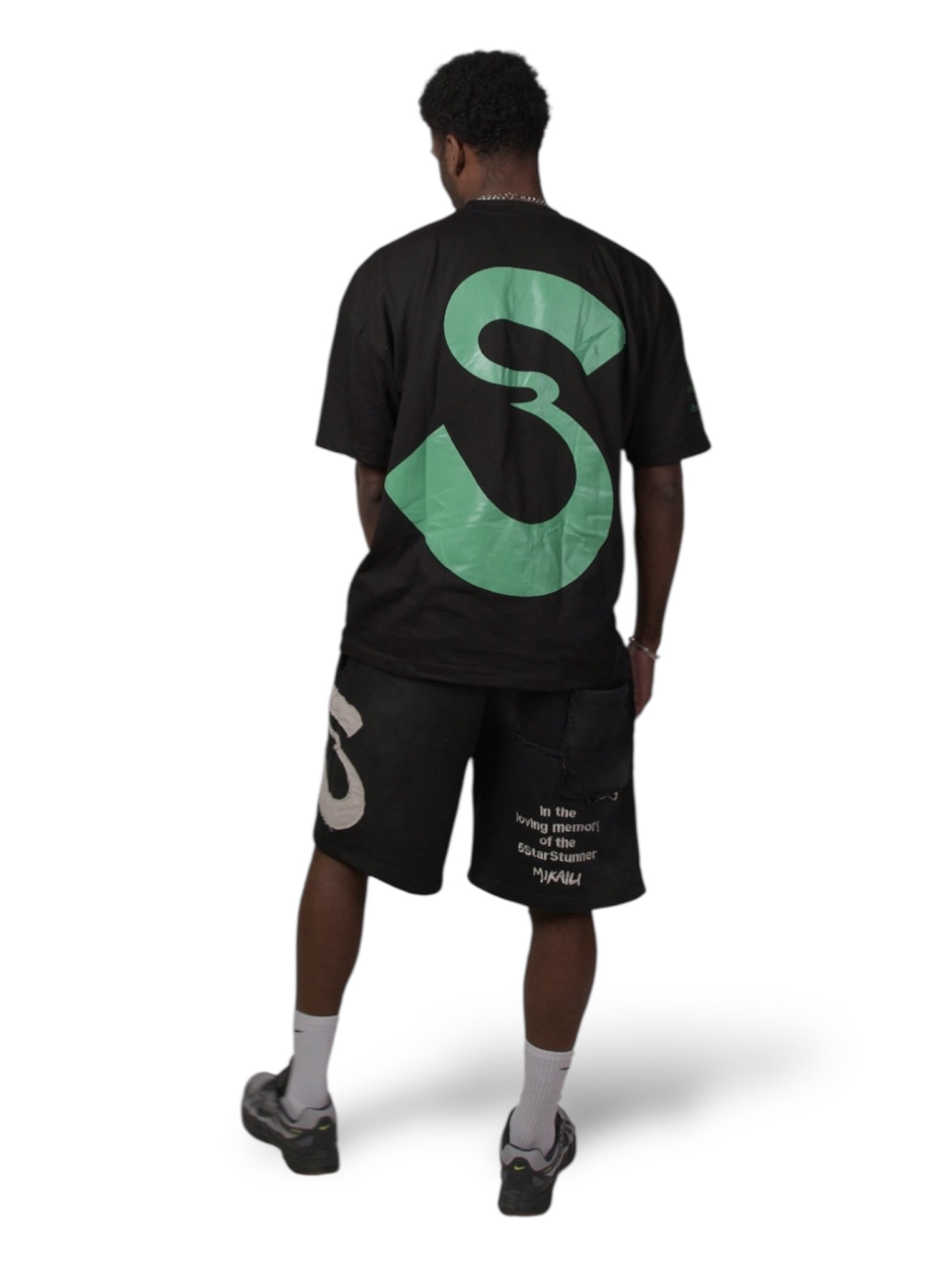 SUCKAFREE BLACK T-SHIRT GREEN PRINT